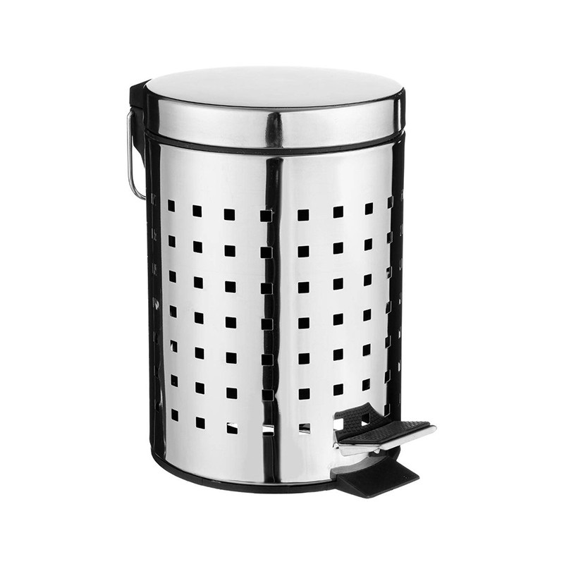 Poubelle de salle de bain Cube 3L Argent - 5FIVE