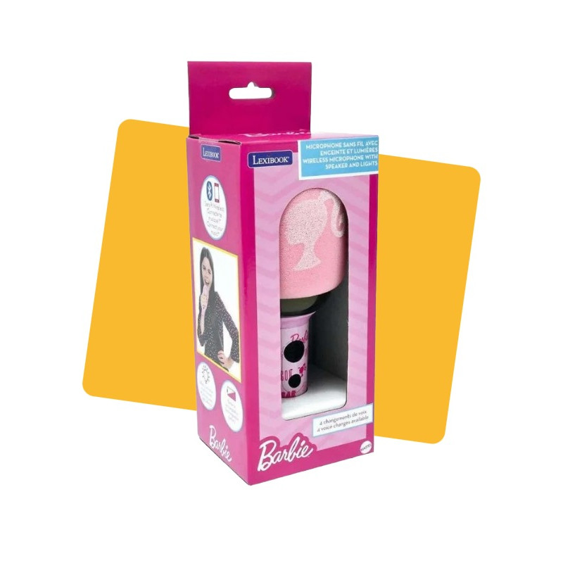 Karaoke Microphone Barbie avec effets sonores et lumineux LEXIBOOK - Dès 6 ans