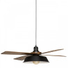 Suspension en métal et palmes de bois Cuba D.94 cm Noir - ATMOSPHERA