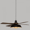 Suspension en métal et palmes de bois Cuba D.94 cm Noir - ATMOSPHERA