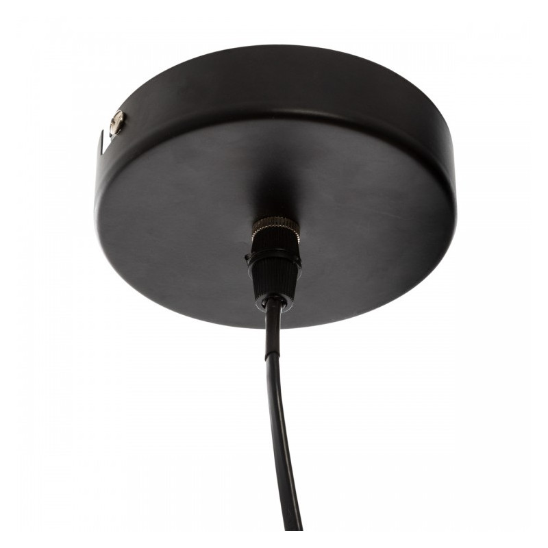 Suspension en métal et palmes de bois Cuba D.94 cm Noir - ATMOSPHERA