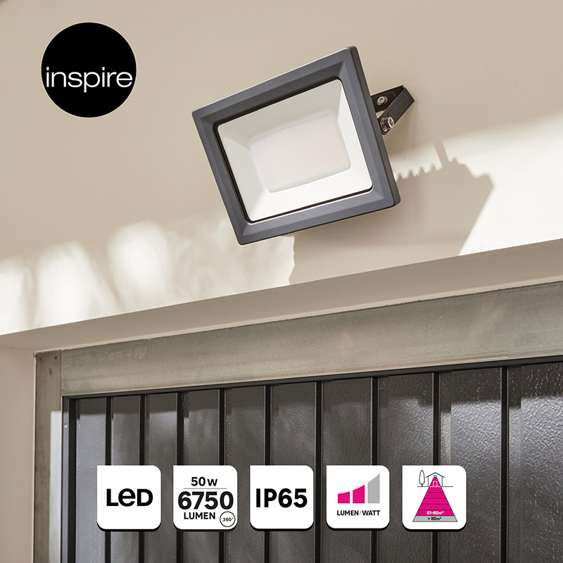 Projecteur extérieur LED Yonkers 6750 lm 50W Anthracite - INSPIRE