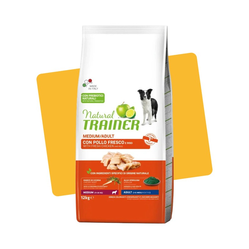 Croquettes Chien Adulte Poulet 12kg - NATURAL TRAINER
