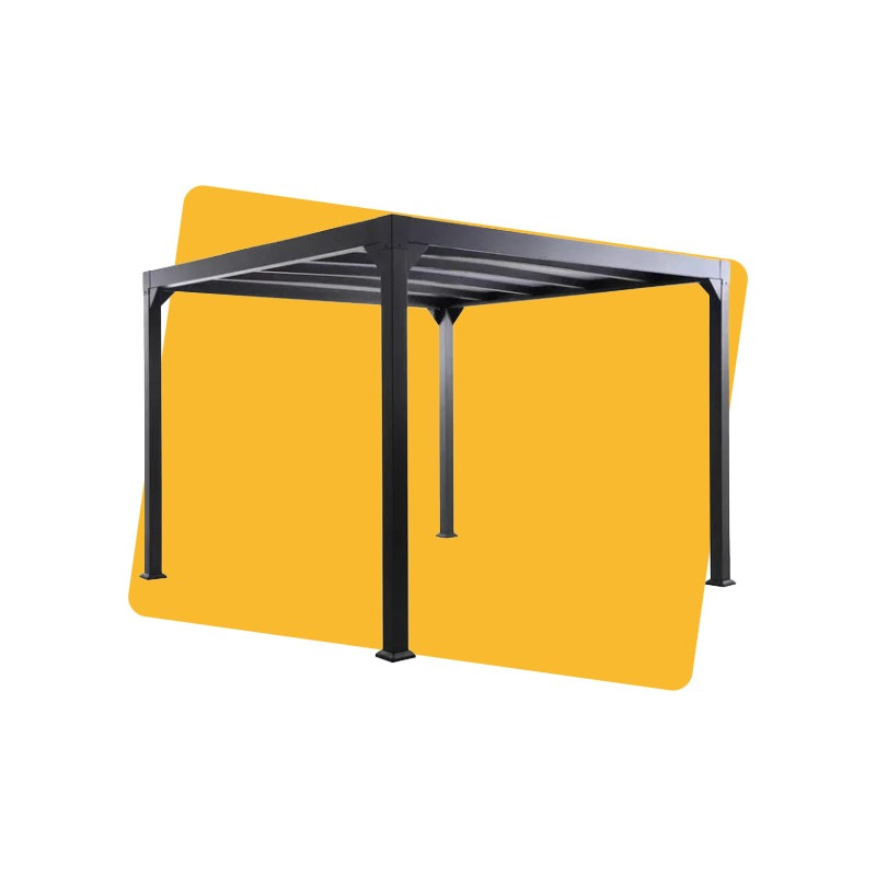 Pergola autoportante Borea aluminium gris, 7.84 m² - NATERIAL
