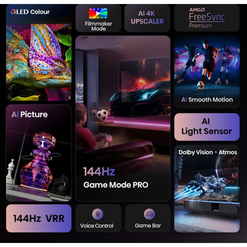 TV - QLED - HISENSE - 215 cm - 4K - 144Hz - Smart TV - 85E7QPRO