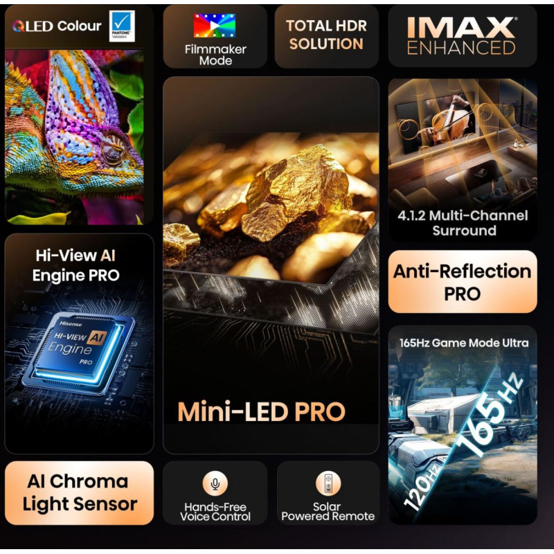TV - MiniLed - HISENSE - 164 cm - 4K - 165Hz - Smart TV - 65U8Q