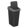 Poubelle rectangulaire à 2 ouvertures plastique 25L Gris - 5FIVE