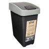 Poubelle rectangulaire à 2 ouvertures plastique 25L Gris - 5FIVE