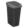 Poubelle rectangulaire à 2 ouvertures plastique 25L Gris - 5FIVE