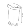 Poubelle rectangulaire à 2 ouvertures plastique 25L Gris - 5FIVE