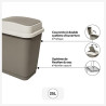 Poubelle rectangulaire à 2 ouvertures 25L Beige - 5FIVE SIMPLY SMART