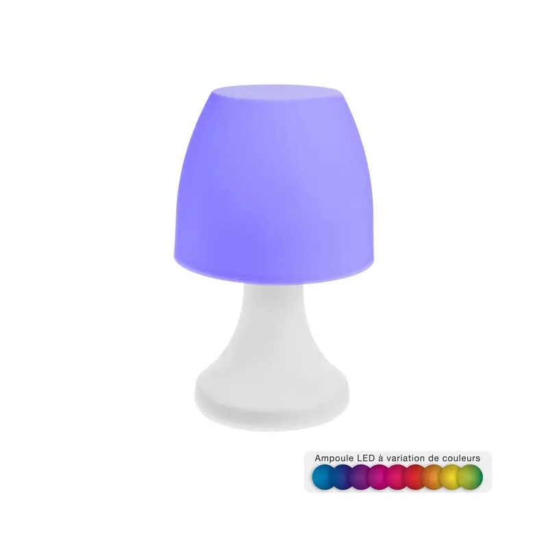 Lampe LED multicolore Dokk H19,5 cm Blanc - ATMOSPHERA