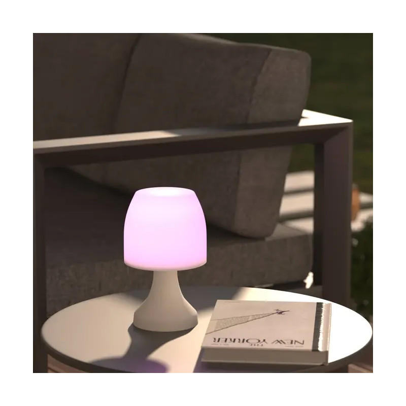 Lampe LED multicolore Dokk H19,5 cm Blanc - ATMOSPHERA