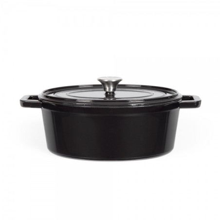 Cocotte ovale en fonte émaillée 4,5 L noir - LIVOO - MEP129N