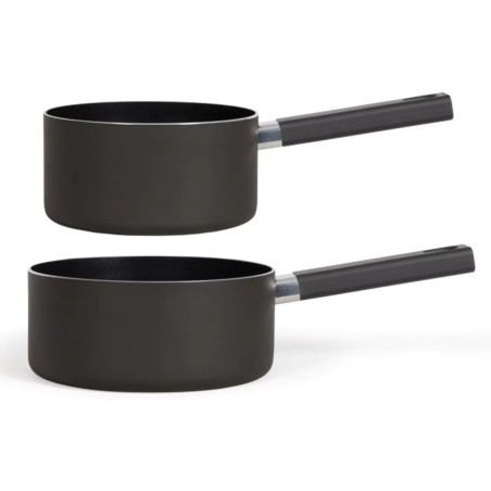 Set 2 casseroles aluminium 18 / 20 cm noir - LIVOO - MEP154N