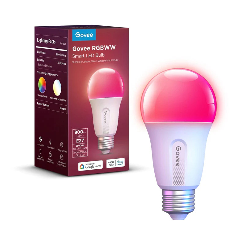 Ampoule LED intelligente Wifi et BLE 800 lm Blanc - GOVEE - H6004