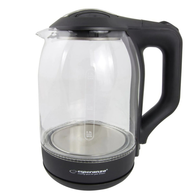 Bouilloire électrique Yukon 1,7L 1500W noir - ESPERANZA - CAFEKK025K