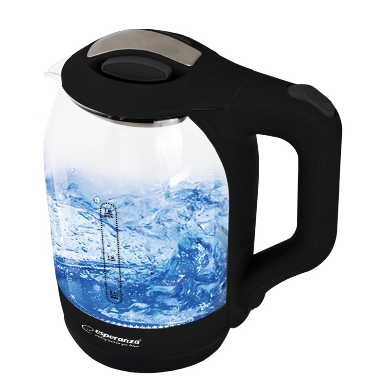 Bouilloire électrique Yukon 1,7L 1500W noir - ESPERANZA - CAFEKK025K