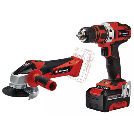 Perceuse-visseuse sans fil TE-CD 18/45 + 2 batteries 2,0 Ah + 22 accessoires - couple max. 45 Nm