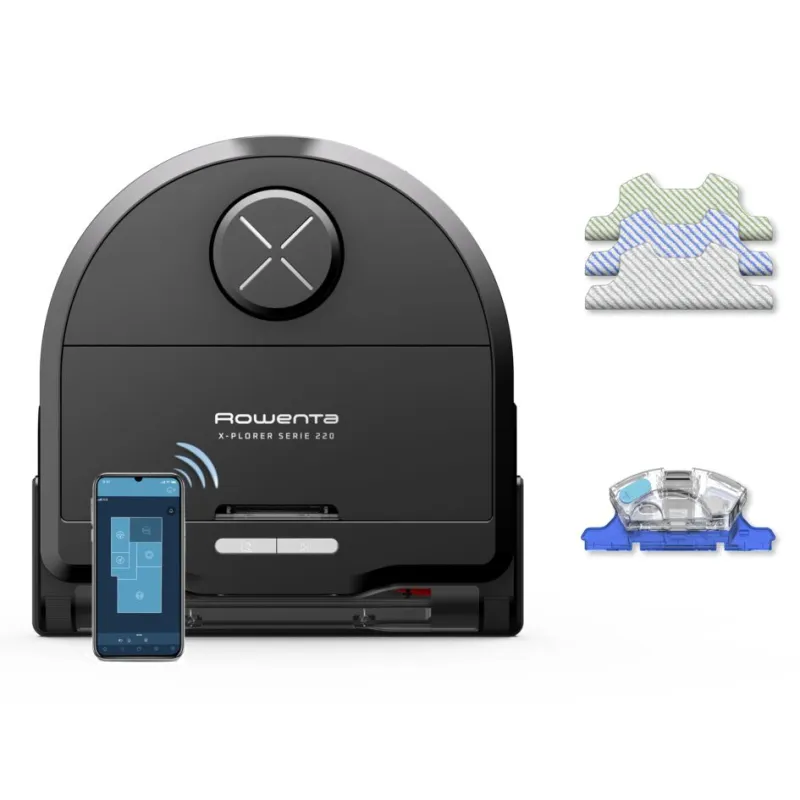 Aspirateur robot laveur X-plorer Serie 220 noir - ROWENTA - RR9475WH