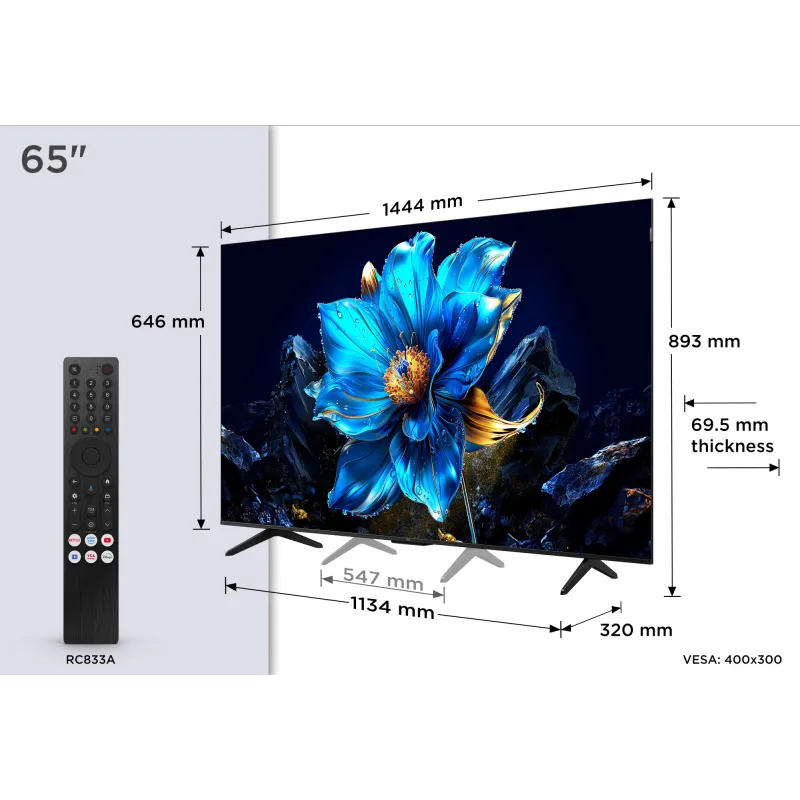 TV - QLED - TCL - 164cm - 4K - 60Hz - Smart TV - 65QLED780K