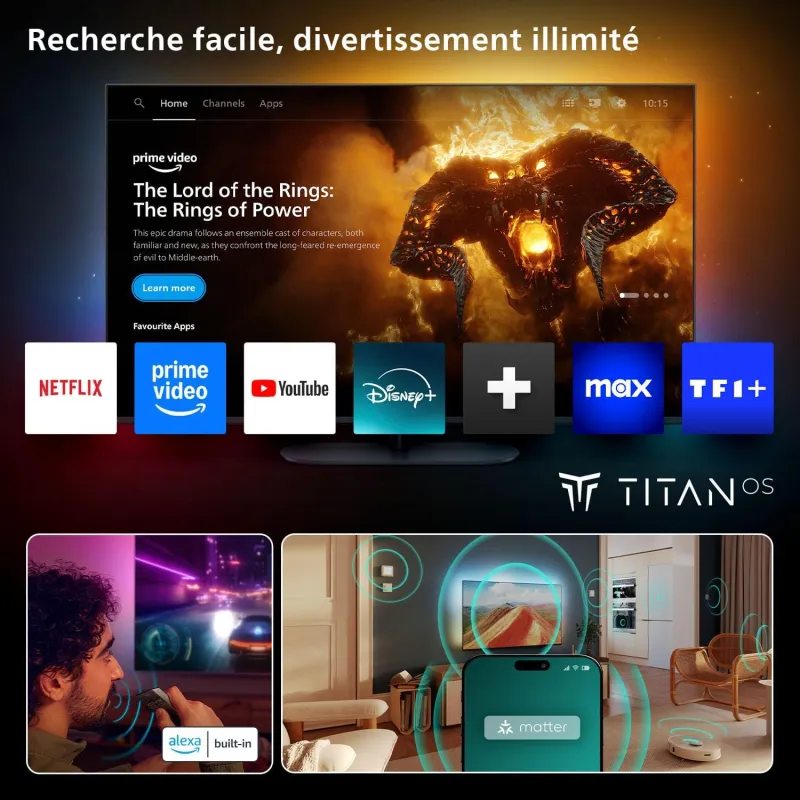 TV - OLED - PHILIPS - 164cm - 4K - 120Hz - Smart TV - 65OLED760/12