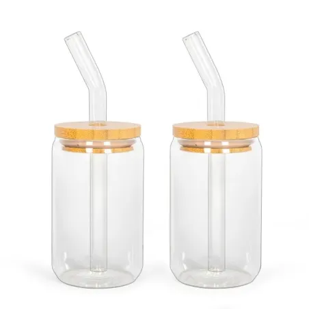 Set de 2 verres avec pailles - LIVOO - MEN413