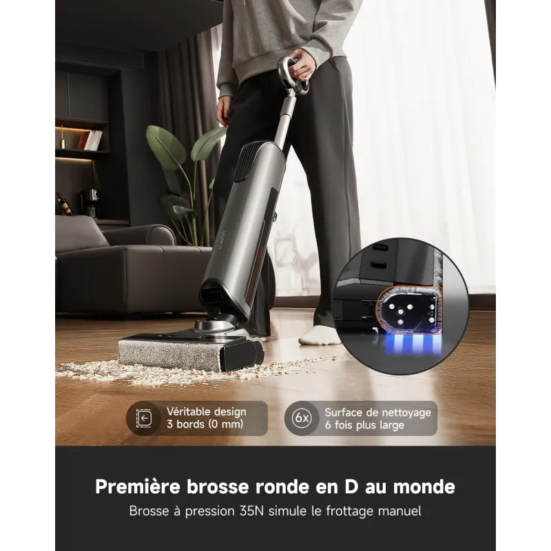 Aspirateur vertical D700 avec fonction serpillière et station de charge Blanc - UWANT - UWD700G