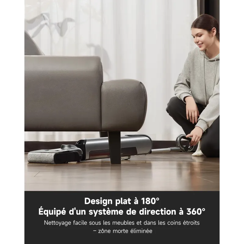 Aspirateur vertical D700 avec fonction serpillière et station de charge Blanc - UWANT - UWD700G