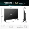 TV - LED - HISENSE - 80cm - HD - 60Hz - Smart TV - 32A4QT