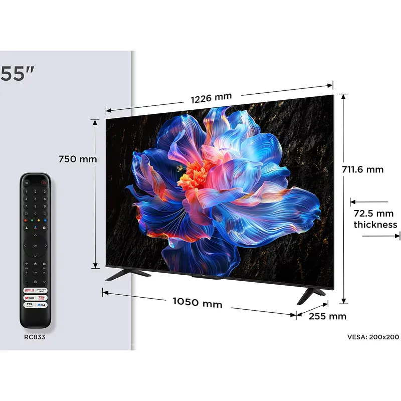 TV - LED - TCL - 139cm - 4K - 60Hz - Smart TV - 55V6C