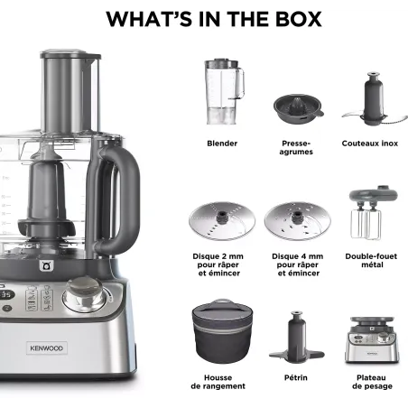 Robot multifonction Mutlipro Express & robot de cuisine 1000W 3L Argent - KENWOOD - FDM71.450SS