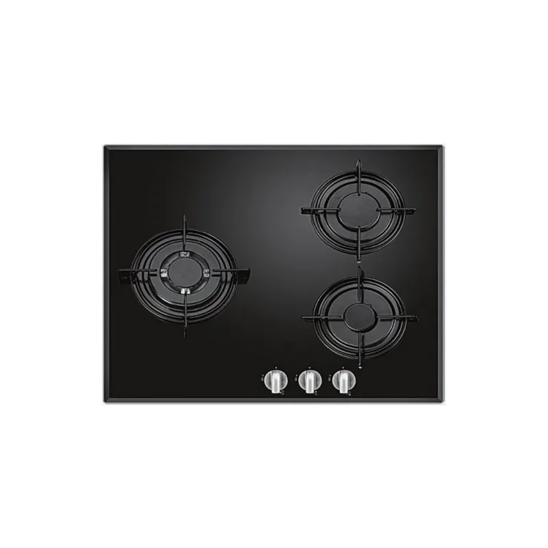 Plaque de cuisson à gaz 3 feux Noir - DEROSSO - NDR-3FGWF-V