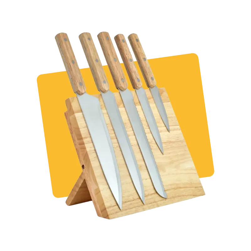 Set de 5 couteaux et support magnétique - LIVOO - MEC136