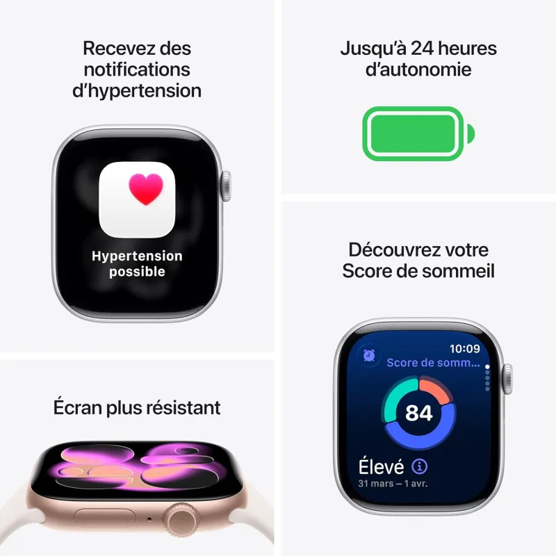 Apple Watch Series 11 GPS 42mm boîtier aluminium noir - APPLE - MEQT4ZR/A