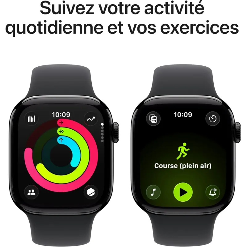 Apple Watch Series 11 GPS 42mm boîtier aluminium noir - APPLE - MEQT4ZR/A
