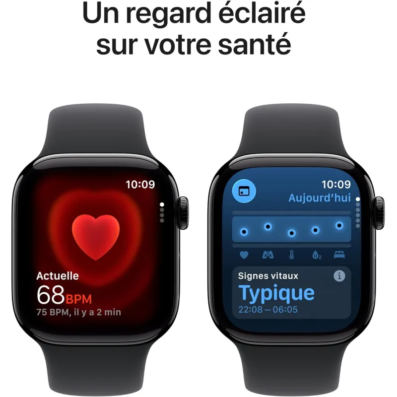 Apple Watch Series 11 GPS 42mm boîtier aluminium noir - APPLE - MEQT4ZR/A
