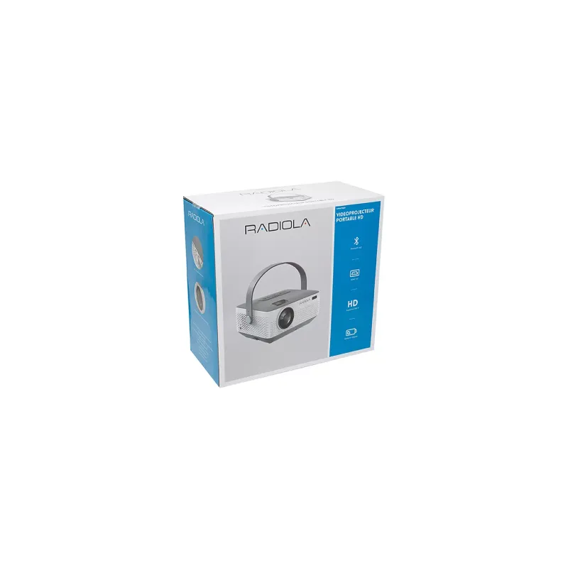 Vidéoprojecteur portable sans fil Bluetooth HD Blanc - RADIOLA - GRRAVPB301