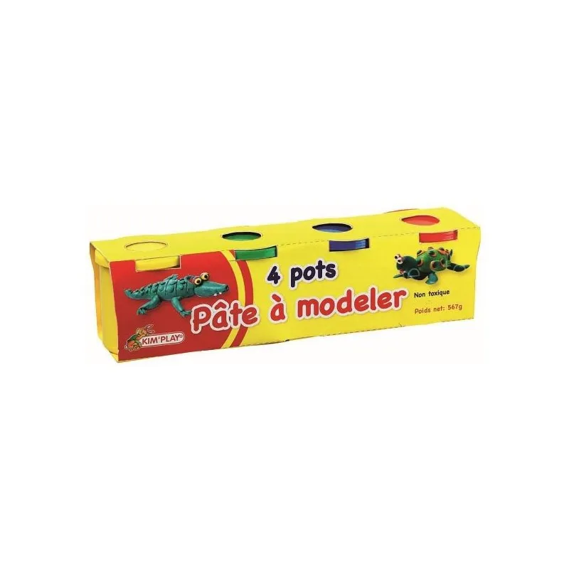 Lot de 4 Pots de Pâte à Modeler - KIM'PLAY - Dès 3 ans