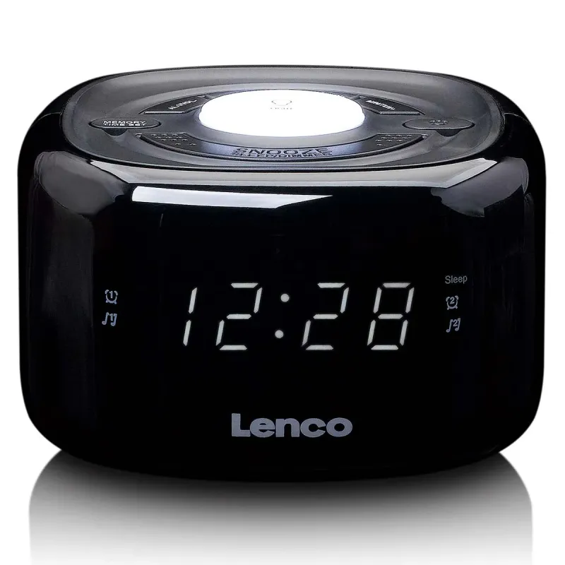 Radio réveil FM + veilleuse - LENCO - CR12BK