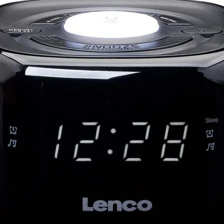 Radio réveil FM + veilleuse - LENCO - CR12BK