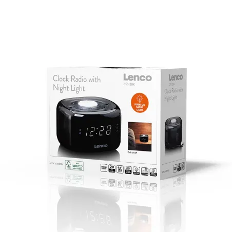 Radio réveil FM + veilleuse - LENCO - CR12BK