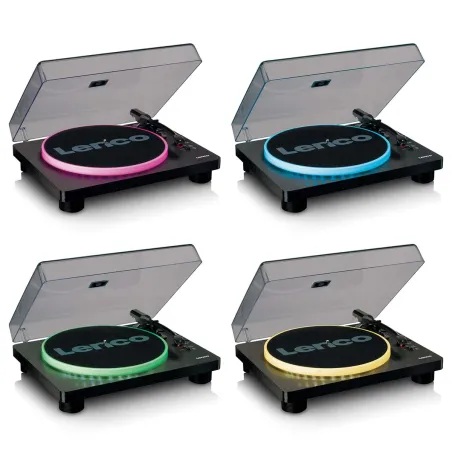 Platine vinyle avec haut-parleur et lumières - LENCO - LS50LEDBK