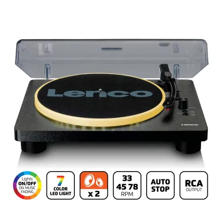 Platine vinyle avec haut-parleur et lumières - LENCO - LS50LEDBK