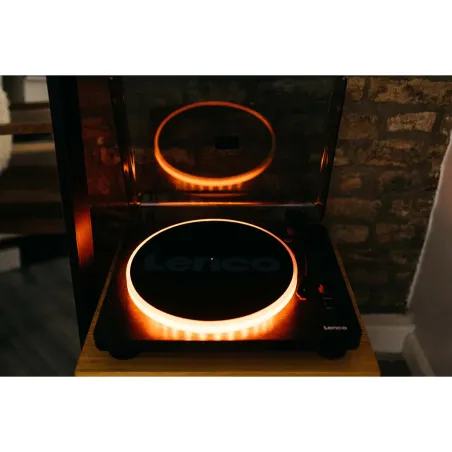 Platine vinyle avec haut-parleur et lumières - LENCO - LS50LEDBK