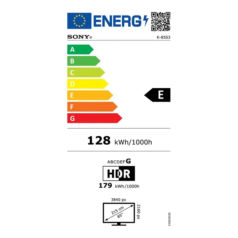 TV - LED - SONY - 214cm - 4K - 60Hz - Smart TV - K85S35BPCEI