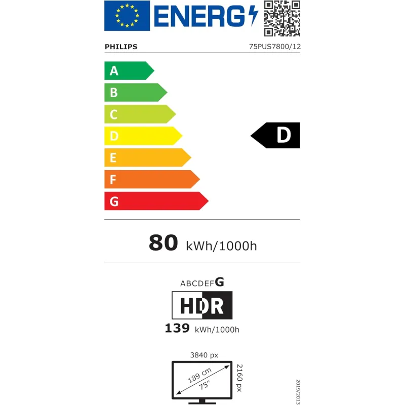 TV - QLED - PHILIPS - 189cm - 4K - 60Hz - Smart TV - 75PUS7800/12
