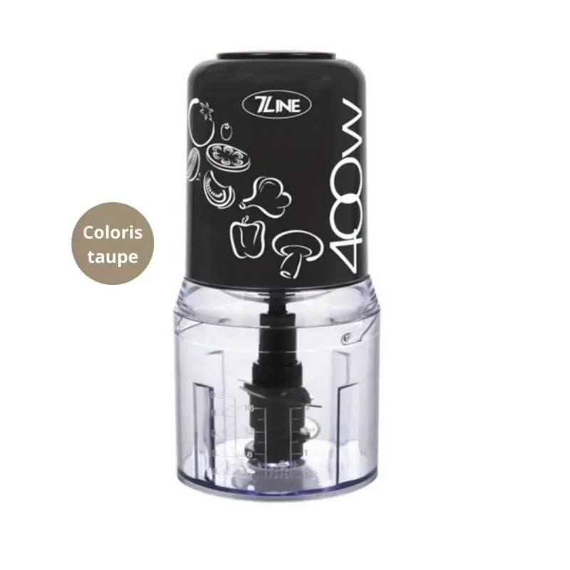 Mini-hachoir 500ml 400W taupe - 7LINE - HFP501-TAUPE