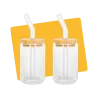 Set de 2 verres avec pailles - LIVOO - MEN413