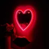Miroir LED effet néon cœur 30 cm Rouge - PARIS PRIX